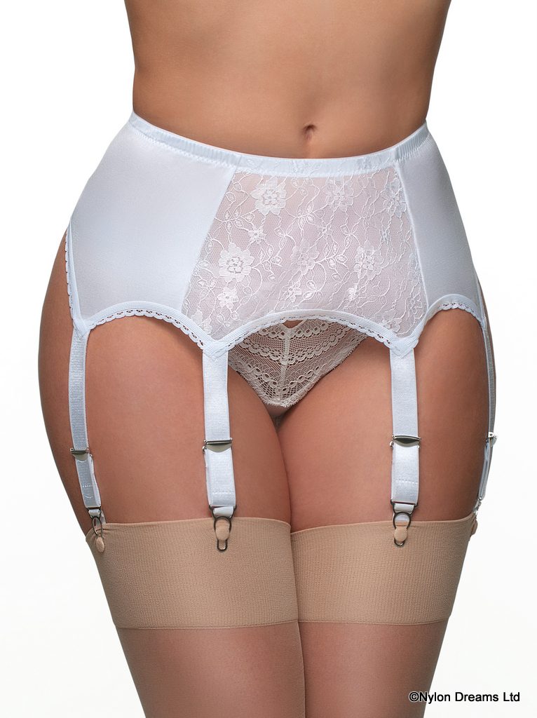 6 strap lace front suspender belt